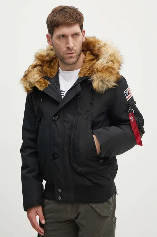 fekete Alpha Industries rövid kabát Polar Jacket SV Férfi