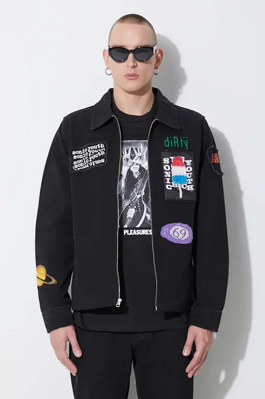black PLEASURES denim jacket Sonic Youth Work Jacket Men’s