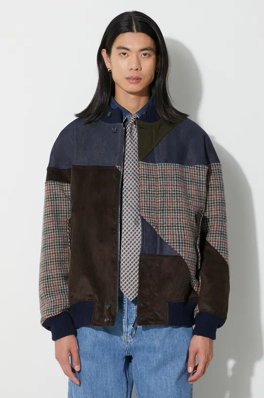 multicolore Baracuta giacca in misto lana Cotton PU Derby Uomo