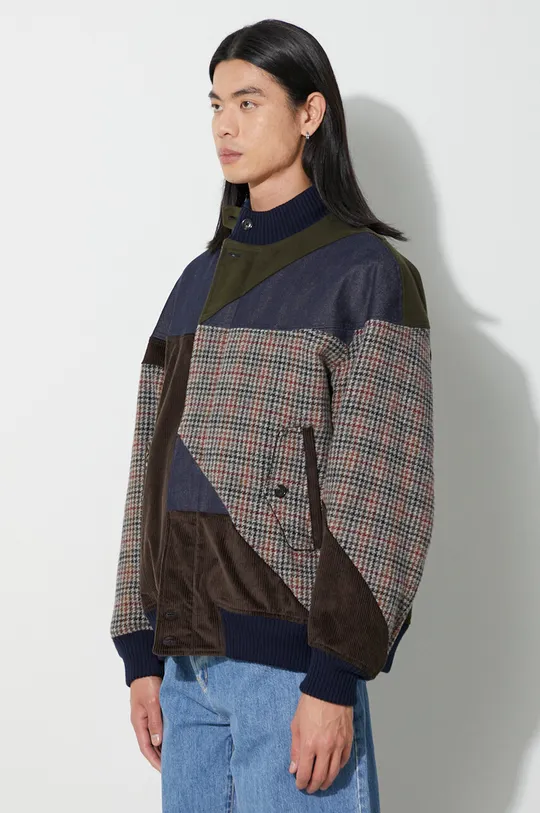 multicolore Baracuta giacca in misto lana Cotton PU Derby