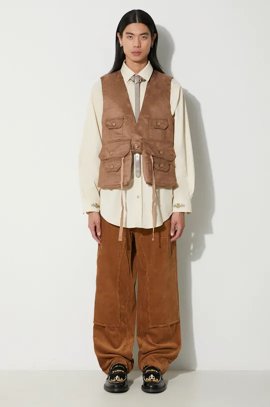 Безрукавка Engineered Garments Fowl Vest коричневый