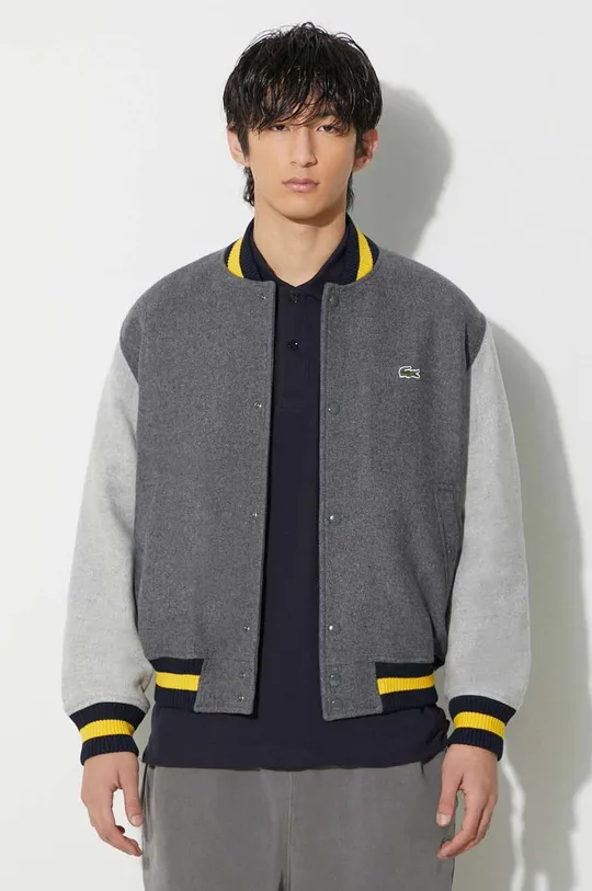 gray Lacoste wool bomber jacket Men’s