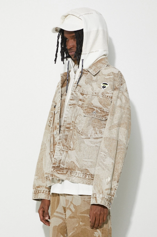 beige AAPE jacket Light Weight Denim Jacket Men’s