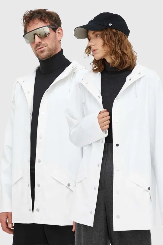 biały Rains kurtka przeciwdeszczowa 12010 Jackets Unisex