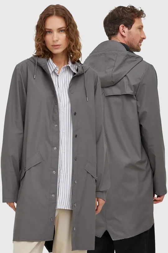 szary Rains kurtka przeciwdeszczowa 12020 Jackets Unisex