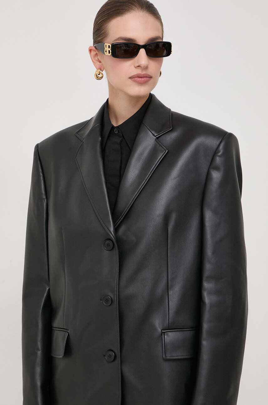 La Mania marynarka kolor czarny oversize gładka