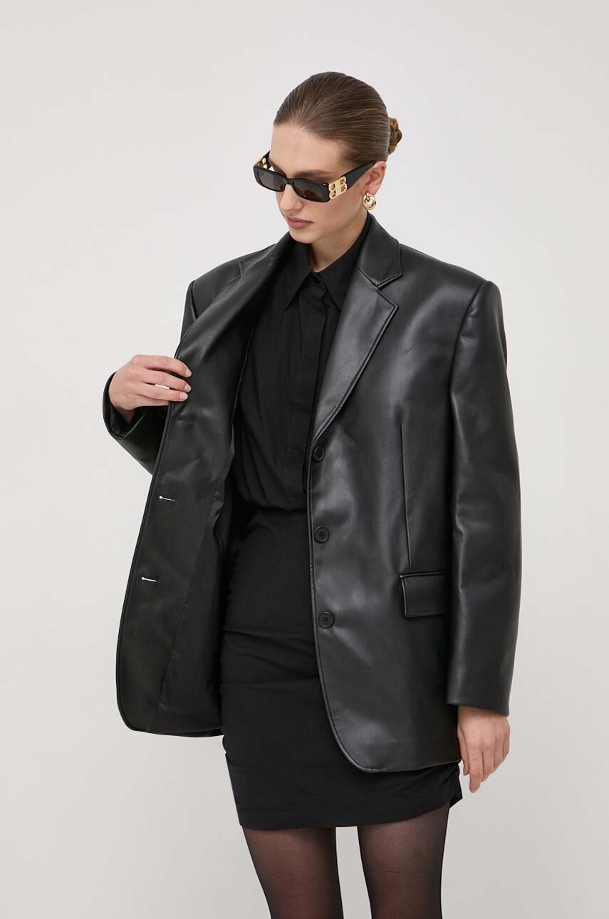 Sako La Mania boja crna, oversize, bez uzorka ANSWEAR.hr