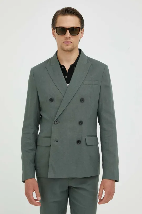 Bruuns Bazaar giacca in lino verde