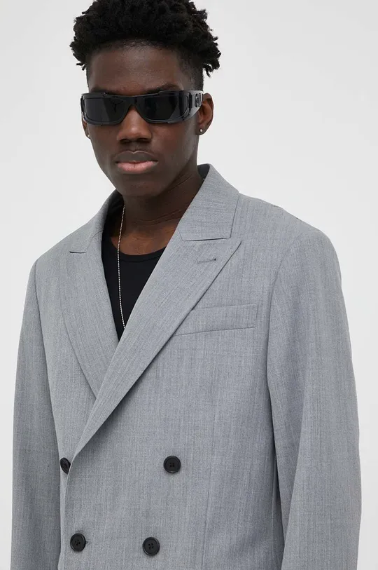 серый Шерстяной пиджак AllSaints