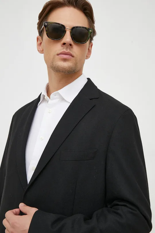 nero BOSS blazer con aggiunta di lana