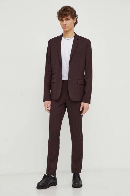 Vlnené sako The Kooples burgundské