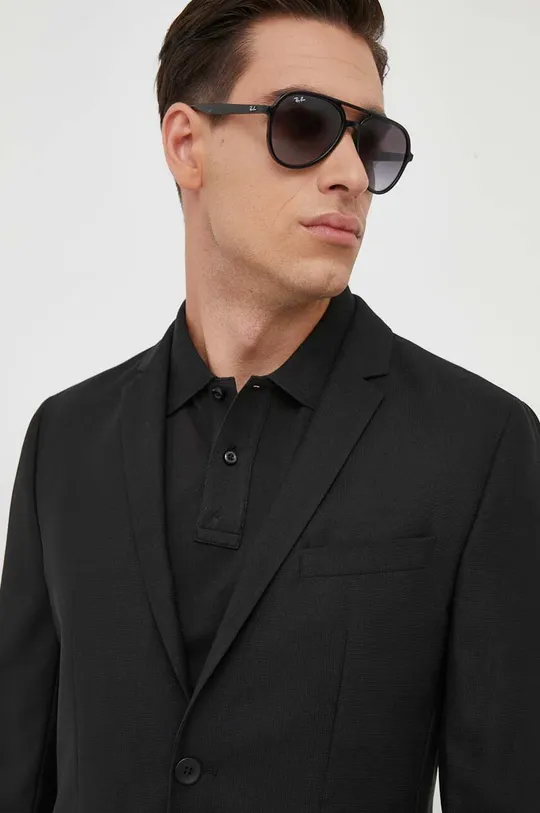 fekete Calvin Klein gyapjú kabát