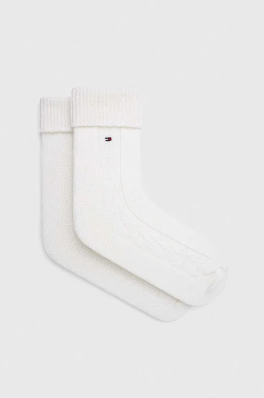 fehér Tommy Hilfiger zokni gyapjúkeverékből Női