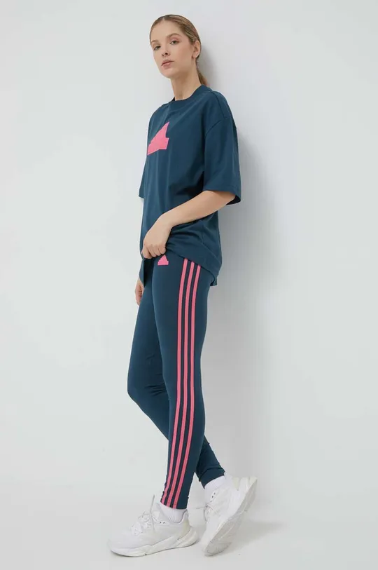 adidas legginsy niebieski