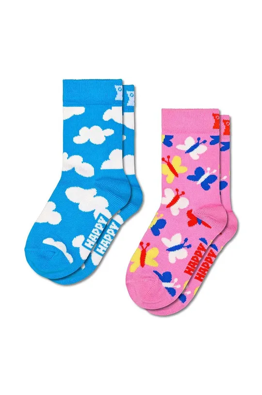 ροζ Παιδικές κάλτσες Happy Socks Flying High Socks 2-pack Για κορίτσια