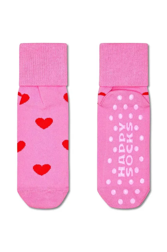Παιδικές κάλτσες Happy Socks Antislip Heart & Big Dot 2-pack ροζ