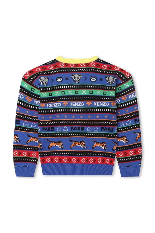 Detský sveter s prímesou vlny Kenzo Kids tmavomodrá