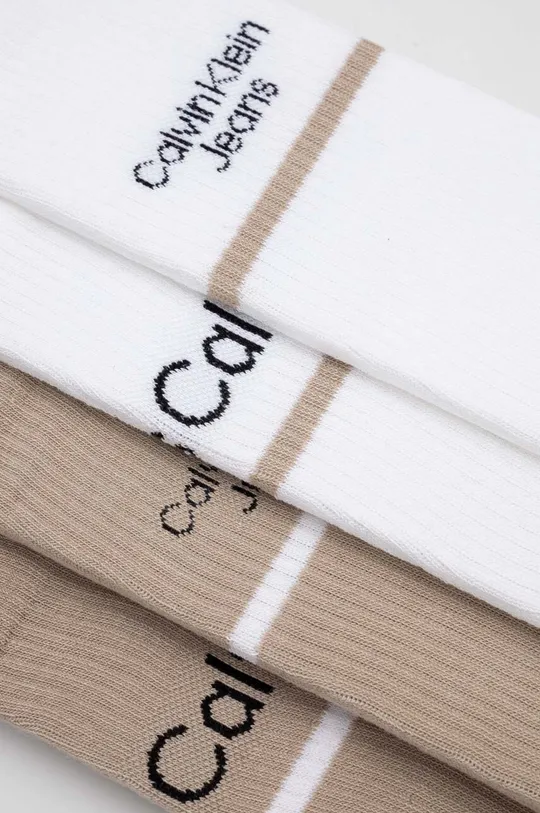Calvin Klein Jeans skarpetki 4-pack beżowy