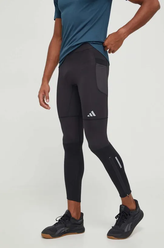 czarny adidas Performance legginsy do biegania Męski
