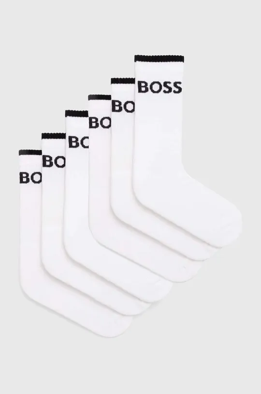 biela Ponožky BOSS 6-pak Pánsky