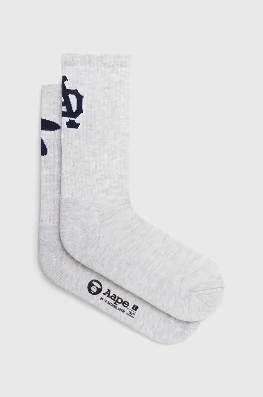 siva Čarape AAPE Rib w/ College Logo Muški