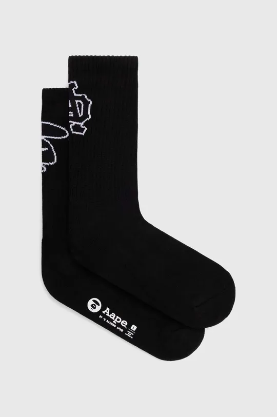 black AAPE socks Rib w/ College Logo Men’s