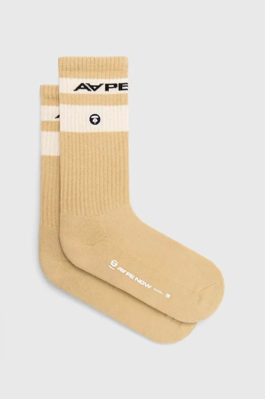 béžová Ponožky AAPE Rib w/ Stripe Pánský