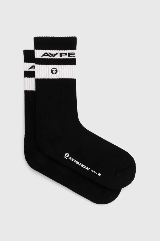 μαύρο Κάλτσες AAPE Rib w/ Stripe Ανδρικά