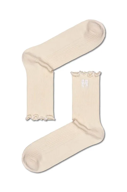 λευκό Κάλτσες Happy Socks Beads 1/2 Crew Sock Unisex