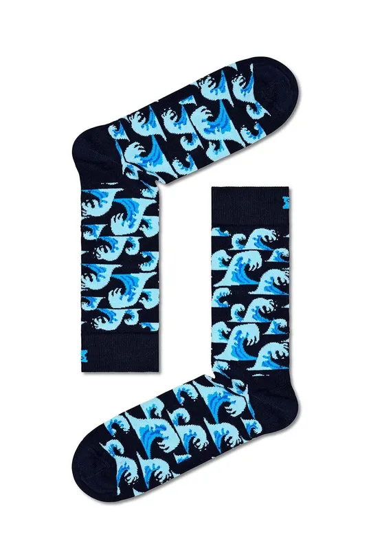 modra Nogavice Happy Socks Waves Sock Unisex