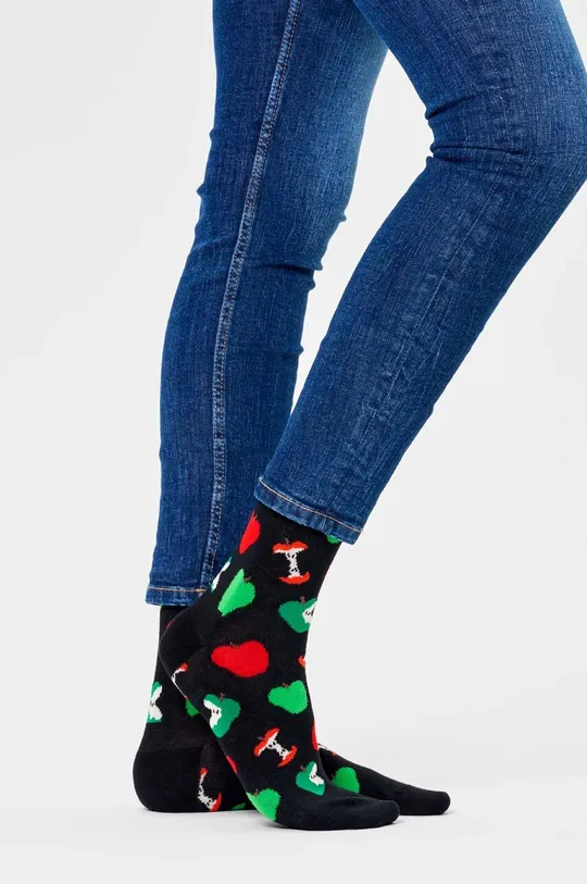 Κάλτσες Happy Socks Apple Sock μαύρο