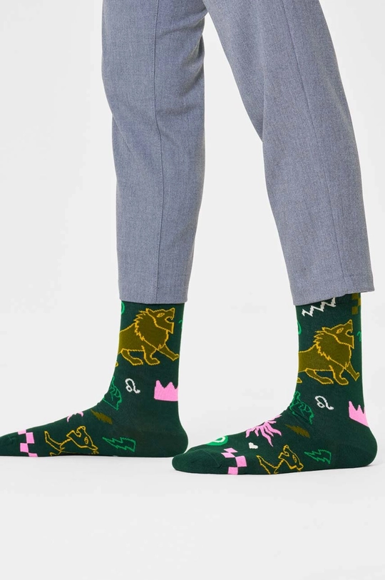 Odzież Happy Socks skarpetki Zodiac Leo P000143 zielony