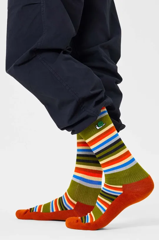 Κάλτσες Happy Socks Speed Of A Snail Crew Sock 86% Βαμβάκι, 12% Πολυαμίδη, 2% Σπαντέξ