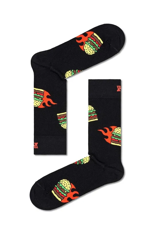 Nogavice Happy Socks Blast Off Burger Socks 2-pack črna