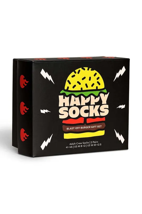 czarny Happy Socks skarpetki Blast Off Burger Socks 2-pack