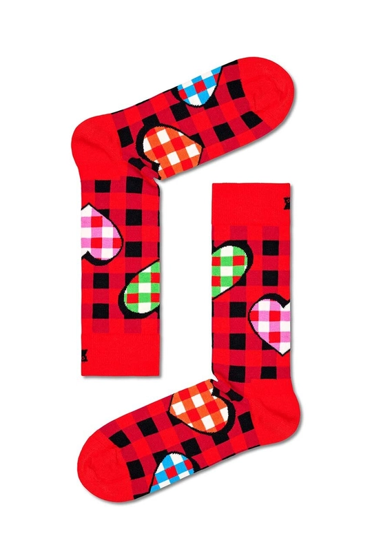 κόκκινο Κάλτσες Happy Socks Checked Heart Sock Unisex