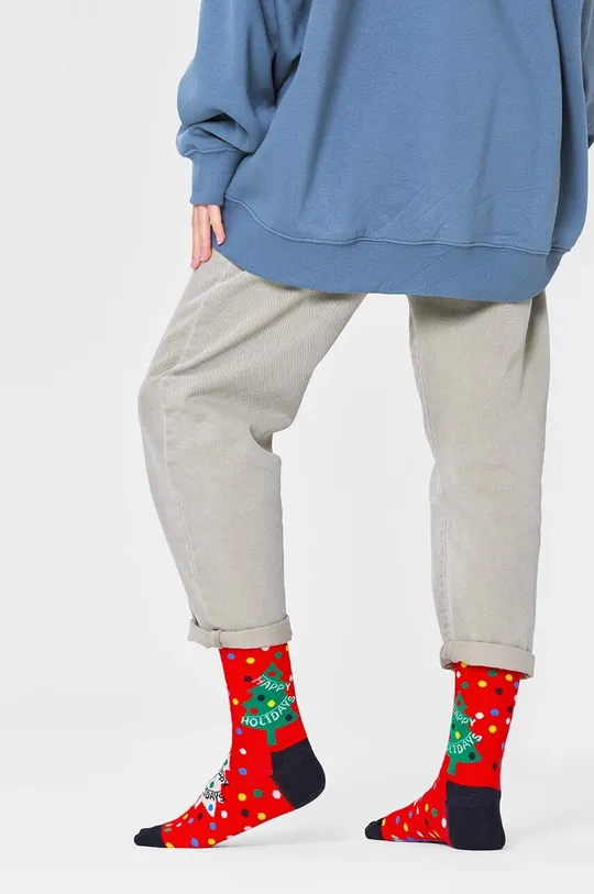 Čarape Happy Socks Happy Holidays Sock crvena
