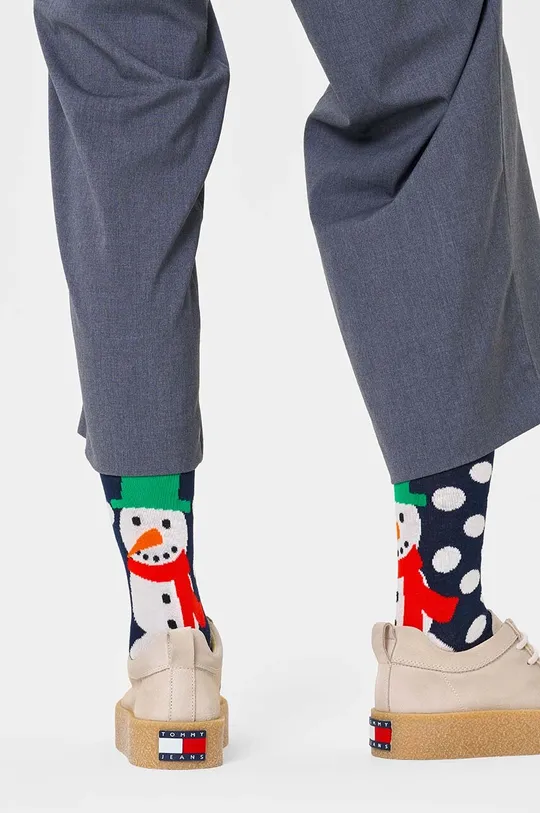 Κάλτσες Happy Socks Jumbo Snowman Sock σκούρο μπλε