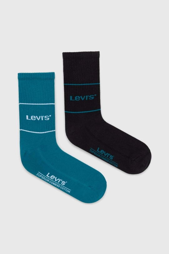 Κάλτσες Levi's 2-pack ψηλές κάλτσες μαύρο 37157.1048