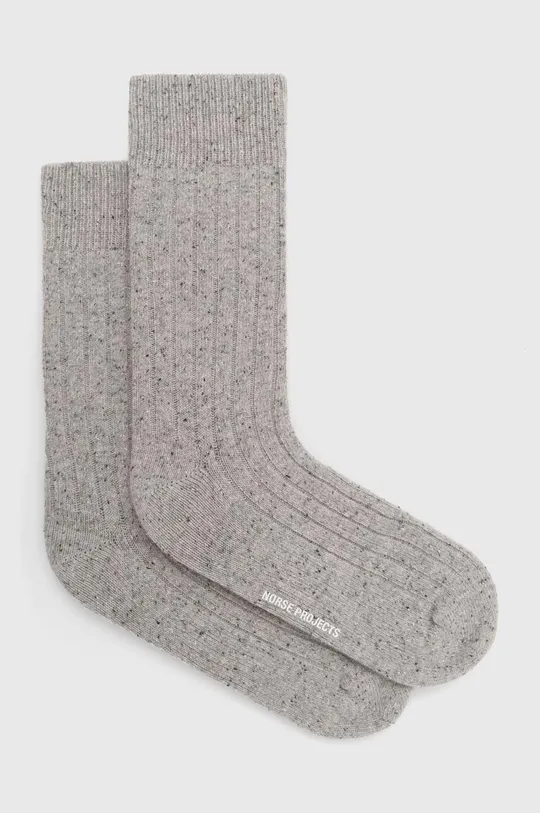 сірий Шкарпетки з домішкою вовни Norse Projects Bjarki Neps Wool Rib Unisex