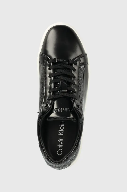 fekete Calvin Klein bőr sportcipő CLEAN CUP LACE UP-NA