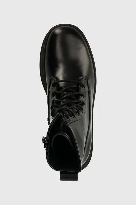 fekete Calvin Klein bőr bakancs PITCHED COMBAT BOOT
