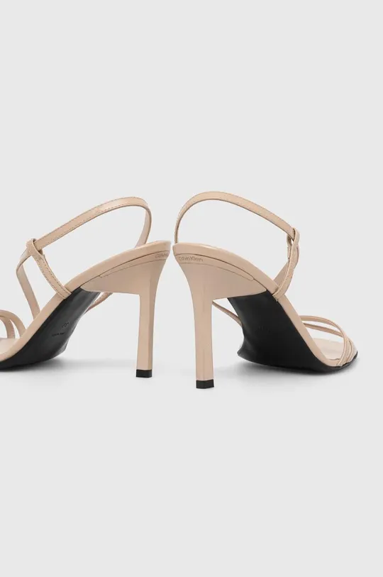 Usnjeni sandali Calvin Klein GEO STILETTO ASY SAN  Zunanjost: Lakirano usnje Notranjost: Naravno usnje Podplat: Sintetični material