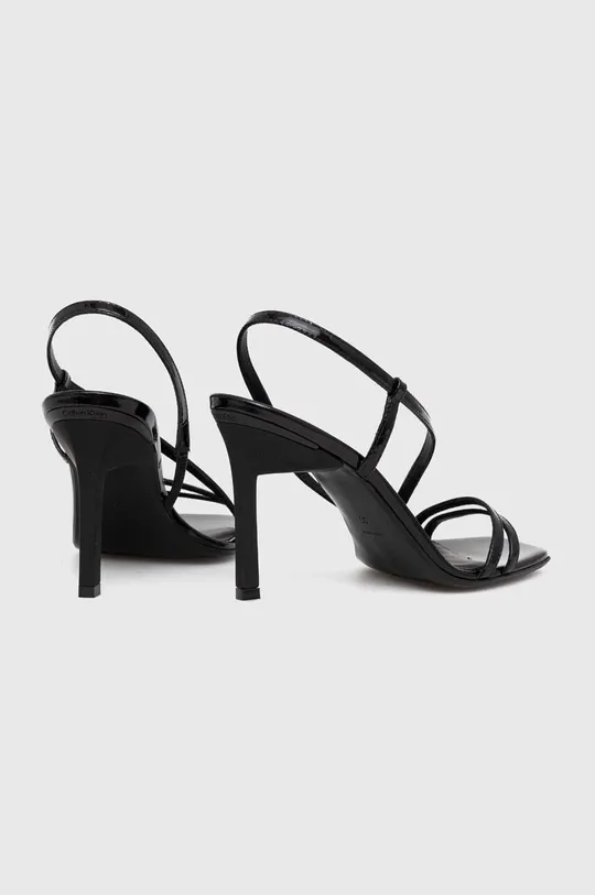 Usnjeni sandali Calvin Klein GEO STILETTO ASY SAN  Zunanjost: Lakirano usnje Notranjost: Naravno usnje Podplat: Sintetični material