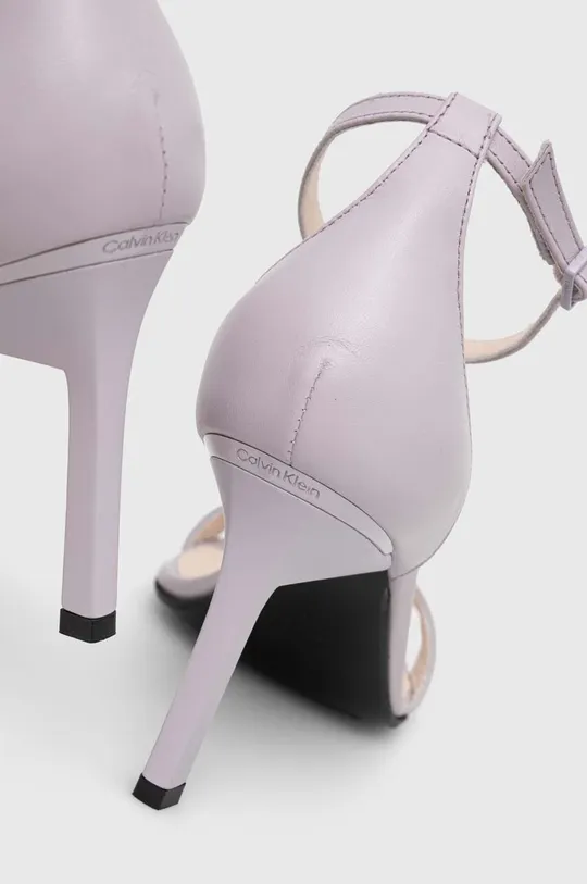 fialová Kožené sandále Calvin Klein GEO STILETTO SANDAL