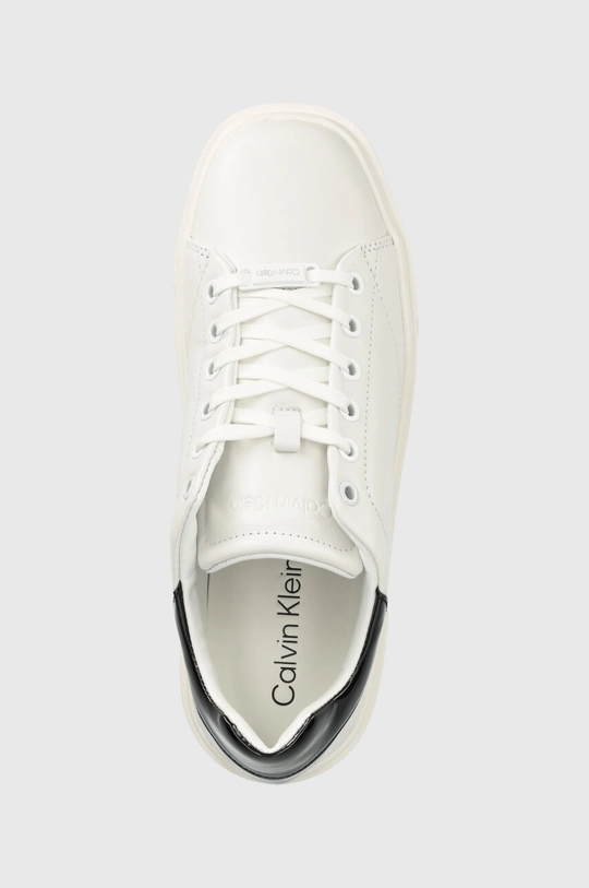 biela Kožené tenisky Calvin Klein SQUARED FLATFORM CUP