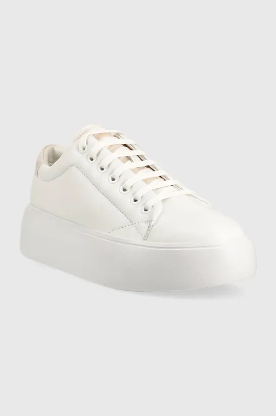 Calvin Klein sneakers in pelle BUBBLE CUPSOLE LACE bianco