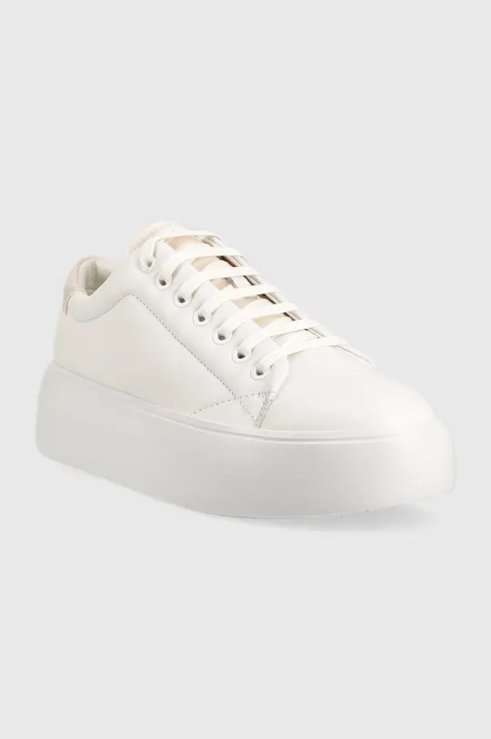 Δερμάτινα αθλητικά παπούτσια Calvin Klein BUBBLE CUPSOLE LACE λευκό