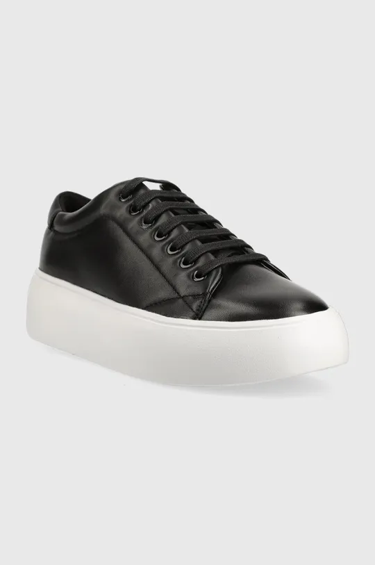 Δερμάτινα αθλητικά παπούτσια Calvin Klein BUBBLE CUPSOLE LACE μαύρο