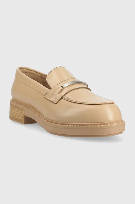 Calvin Klein mokasyny RUBBER SOLE LOAFER W beżowy